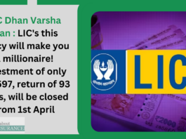 LIC Dhan Varsha Plan : LIC's this policy will make you a millionaire! Investment of only Rs 1597, return of 93 lakhs, will be closed from 1st April